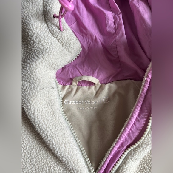 Outdoor Voices Off-White Cream Primo Fleece Half Zip Hoodie - Picture 2 of 4